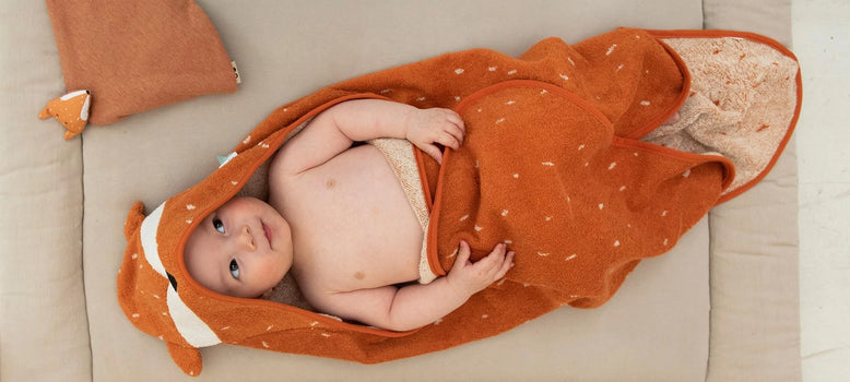 Liewood Kapuzenhandtuch, Mushie Kapuzenhandtuch. Baby Kapuzenhandtuch. Handtücher für Babys.