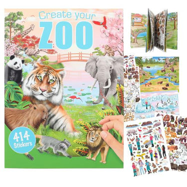 Create Your Zoo Malbuch mit Stickern
