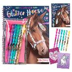 Miss Melody Create your Glitter Horses Malbuch mit Filzstiften