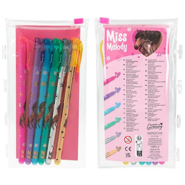 Miss Melody Create your Glitter Horses Malbuch mit Filzstiften
