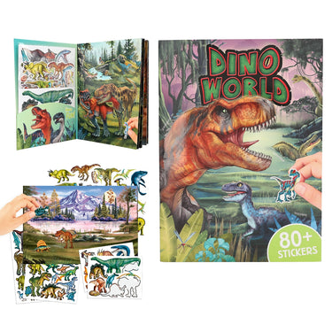 Dino World Stickerheft mit Puffy Stickern - Stickerbuch für Dinofans