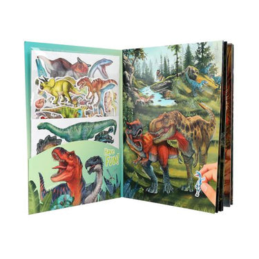 Dino World Stickerheft mit Puffy Stickern - Stickerbuch für Dinofans