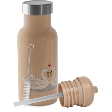 Trinkflasche mit Strohhalm (350 ml) - Dino Blue