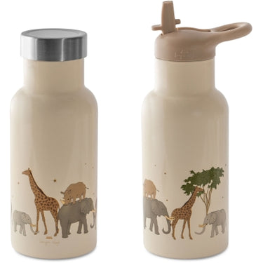 Trinkflasche mit Strohhalm (350 ml) - Dino Blue