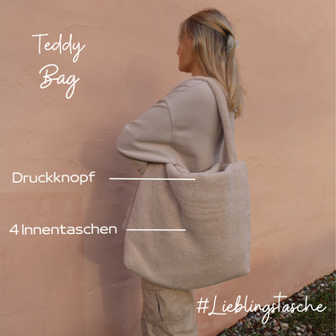 Teddy Mom-Bag mit 5 Fächern und Druckknopf - Handtasche