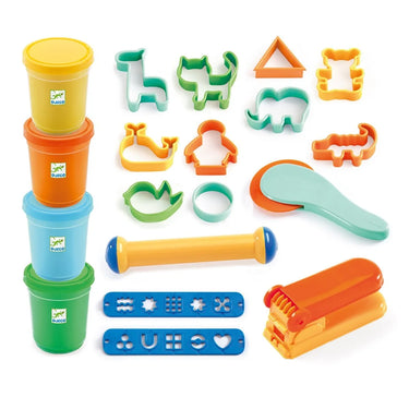 Knete Set: Starterset Knete 4 Dosen & 15 Werkzeuge -  + 18 Monate