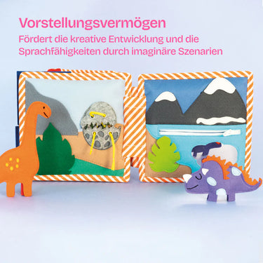 Dinofreunde - Quiet Book - Montessori Filzbuch