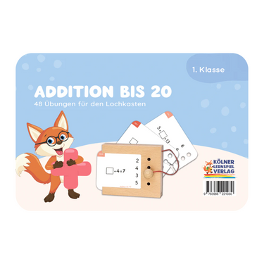 Addition bis 20, 1. Klasse - Kartensatz für den Lochkasten