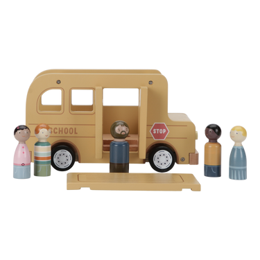 Schulbus mit Figürchen aus Holz