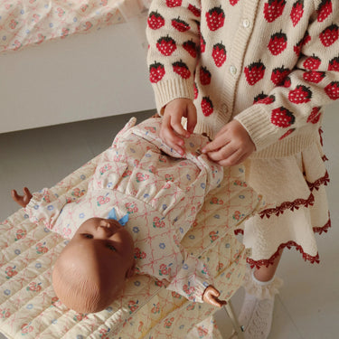 Kleid  für Puppen mit passender Schleife, Bio Baumwolle -2 Farben