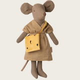 Maileg Mama Maus mit Kleid und Käsetasche