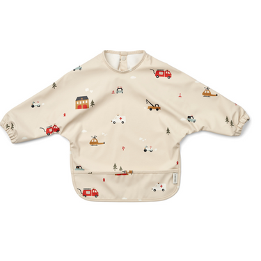 Cape Langarm Lätzchen für Kinder mit verspielten Prints - wasserdicht, Auffangtasche