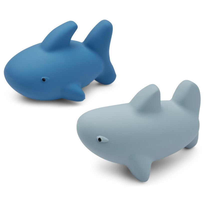 Ned Badewannenspielzeug / Badespielzeug Hai - 2er Pack, aus Naturkautschuk