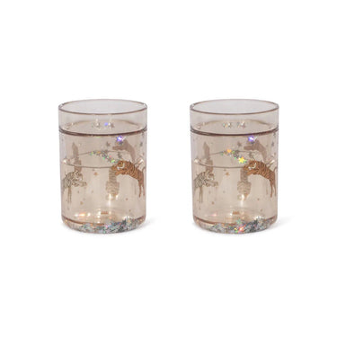 Glitzerbecher mit niedlichem Design im 2er Pack