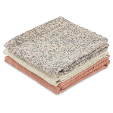 Mulltücher 3-pack mix | 55x55cm -  Lovely Leaves