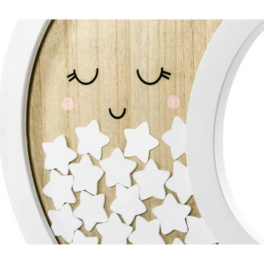 Mond Gästebuch Babyparty aus Holz
