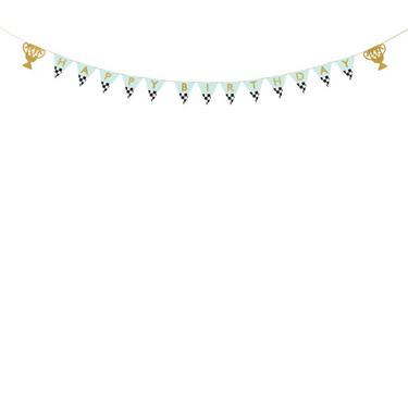 Rennauto Geburtstagsgirlande Happy Birthday, 2 Meter