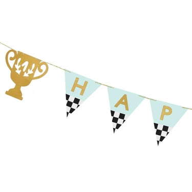 Rennauto Geburtstagsgirlande Happy Birthday, 2 Meter