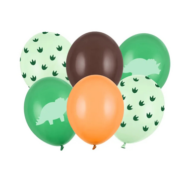 Dinosaurier Luftballons im 6er Set, Dino Deko für Kindergeburtstag