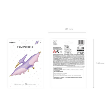 Dino Folienballon Pterodaktylus, 115x53 cm - Kinder Geburtstag Deko