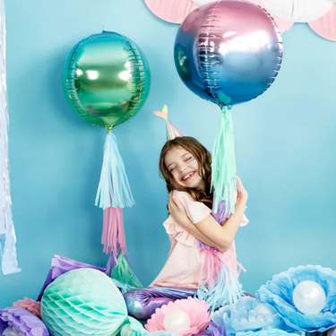 Runder Folienballon lila-blau Ombre - Geburtstags Dekoration