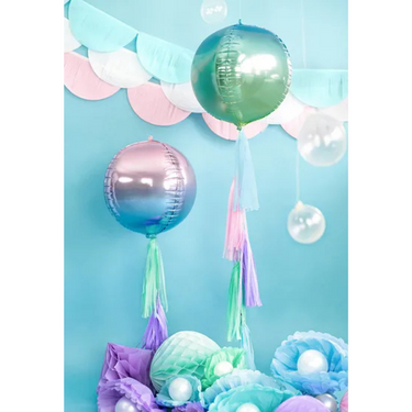 Runder Folienballon lila-blau Ombre - Geburtstags Dekoration