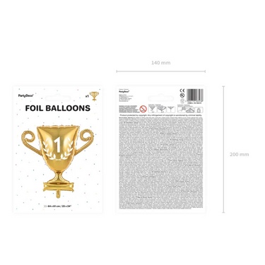 Großer Pokal Folienballon in Gold