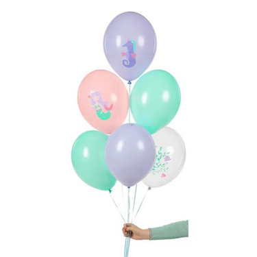 Meereswelt Luftballons im 6er Set, Meereswelt Deko für Kindergeburtstag