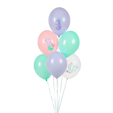 Meereswelt Luftballons im 6er Set, Meereswelt Deko für Kindergeburtstag