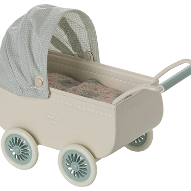 Kinderwagen mit Baby Maus, Mint- Maileg Zubehör