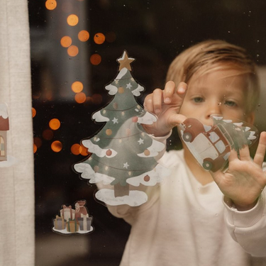 Weihnachtliche Sticker für Fenster, wiederverwendbar, leicht zu entfernen