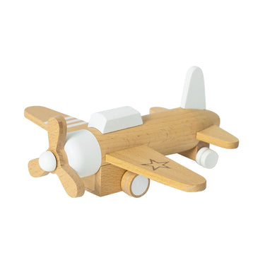 Propeller Flugzeug aus Holz zum Aufziehen - 2 Farben