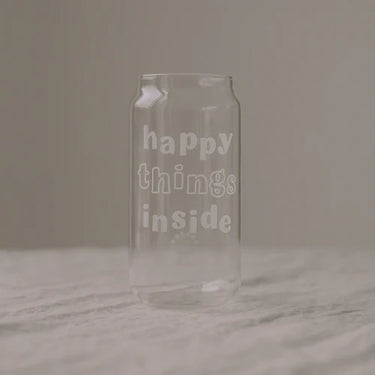 Hohes Trinkglas Happy Things Inside - Eulenschnitt