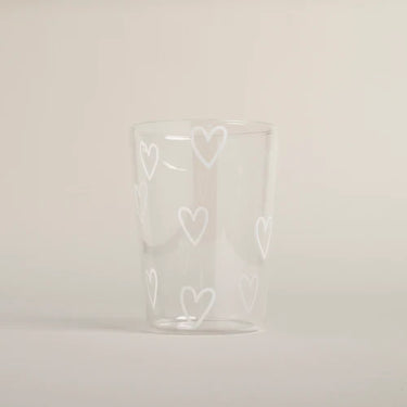 Trinkglas mit Herzen - Großes Glas Eulenschnitt