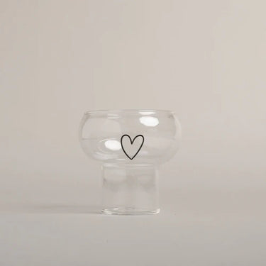 Bubble Glas mit Herz - Geschwunges Glas Eulenschnitt