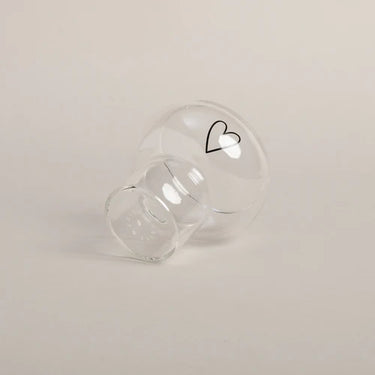 Bubble Glas mit Herz - Geschwunges Glas Eulenschnitt