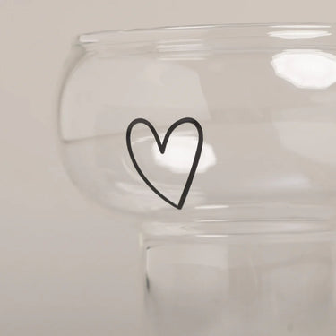 Bubble Glas mit Herz - Geschwunges Glas Eulenschnitt