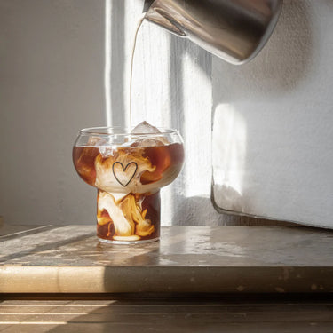 Bubble Glas mit Herz - Geschwunges Glas Eulenschnitt