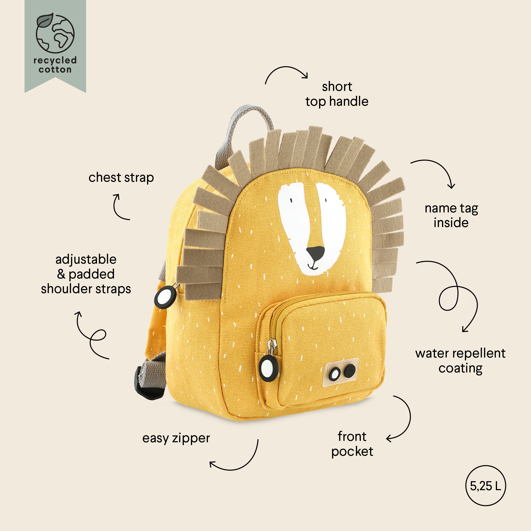 Kleiner Trixie Tier Kindergartenrucksack - ideal für den Kindergartenanfang - verschiedene Tiermotive