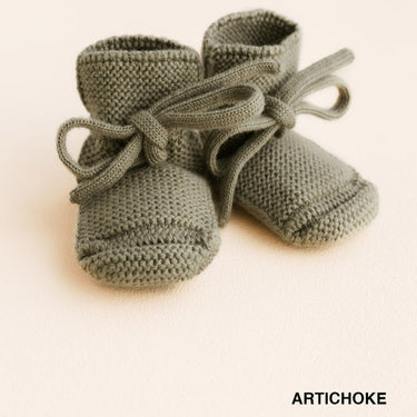 HVID Erste Schuhe zum Binden - Merinowolle Strick Booties (0-9M)