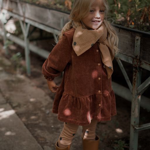 Cinnamon Picknick Kleid, Langarm Kleid für Kleinkinder - Bio-Baumwolle