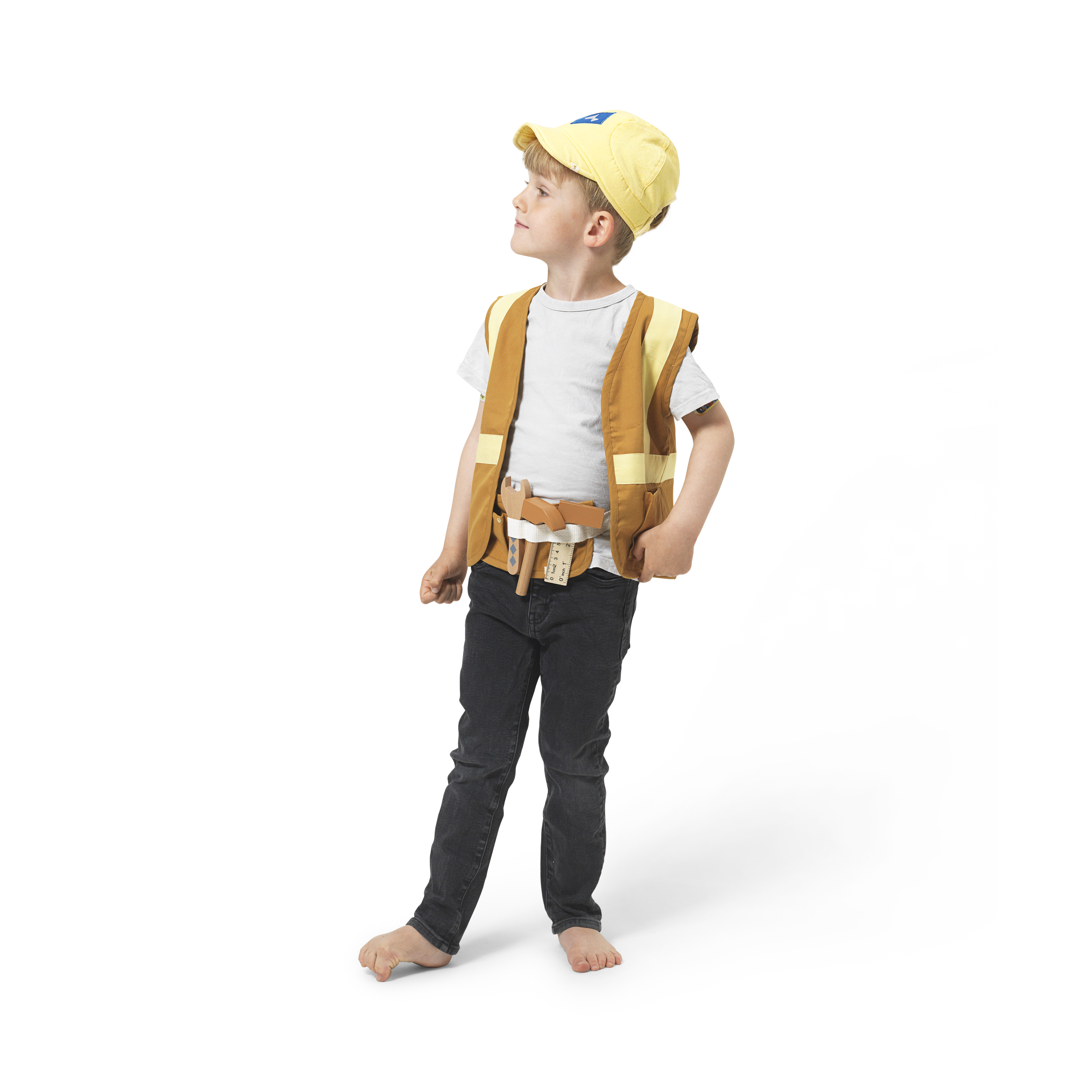 Bauarbeiter Kostüm aus Biobaumwolle - für 3-6 Jährige