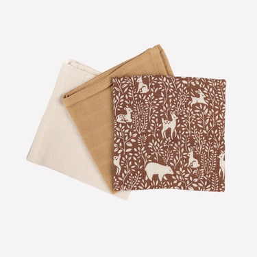 Mulltücher 3er Pack, 30x30 cm, verschied. Farben