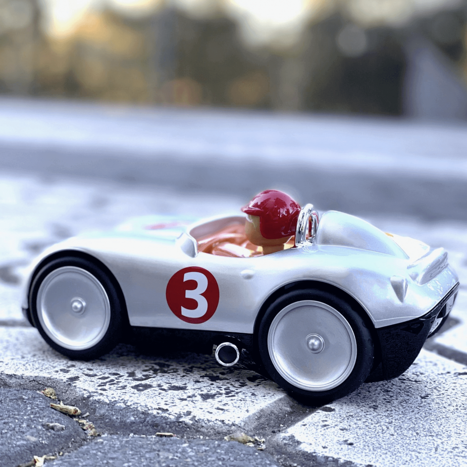 Spielzeug-Sportwagen Vintage Silver - fährt besonders leise und weit