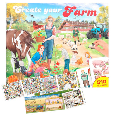 Create Your Farm Malbuch mit Stickern