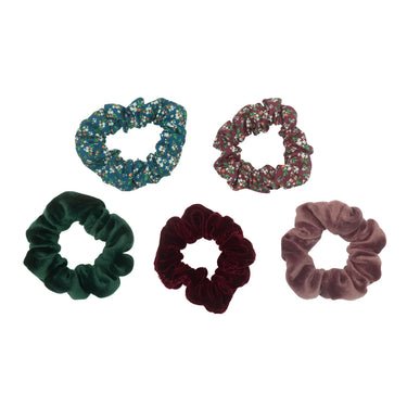 5er Set Scrunchies - winterliche Haargummis