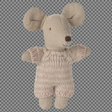 Maileg Baby Maus in Tragekorb - rose