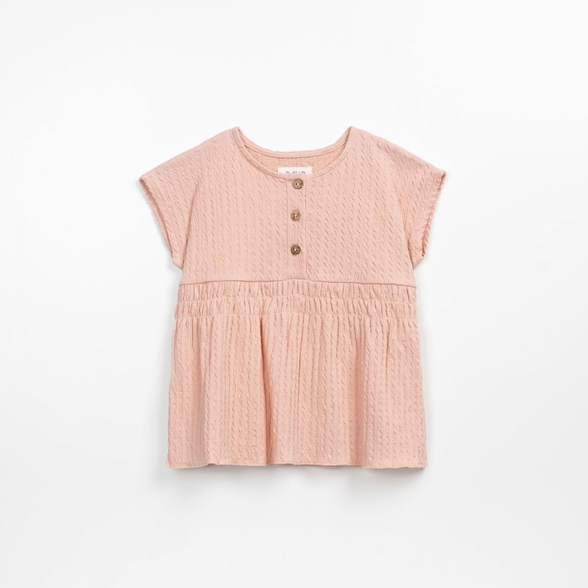 Kleid / Tunika mit Knöpfen aus weicher Baumwolle - in Rosa
