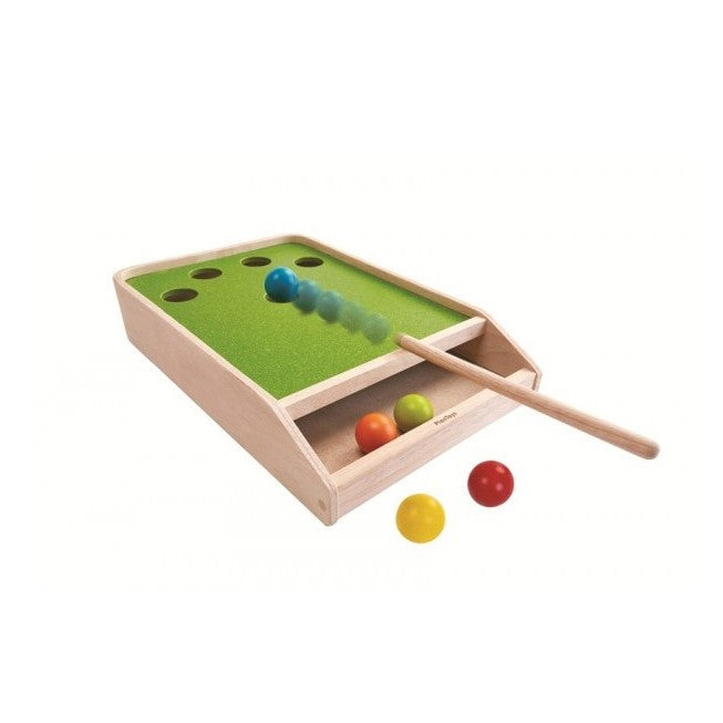 Billiard game made of wood - shoot balls