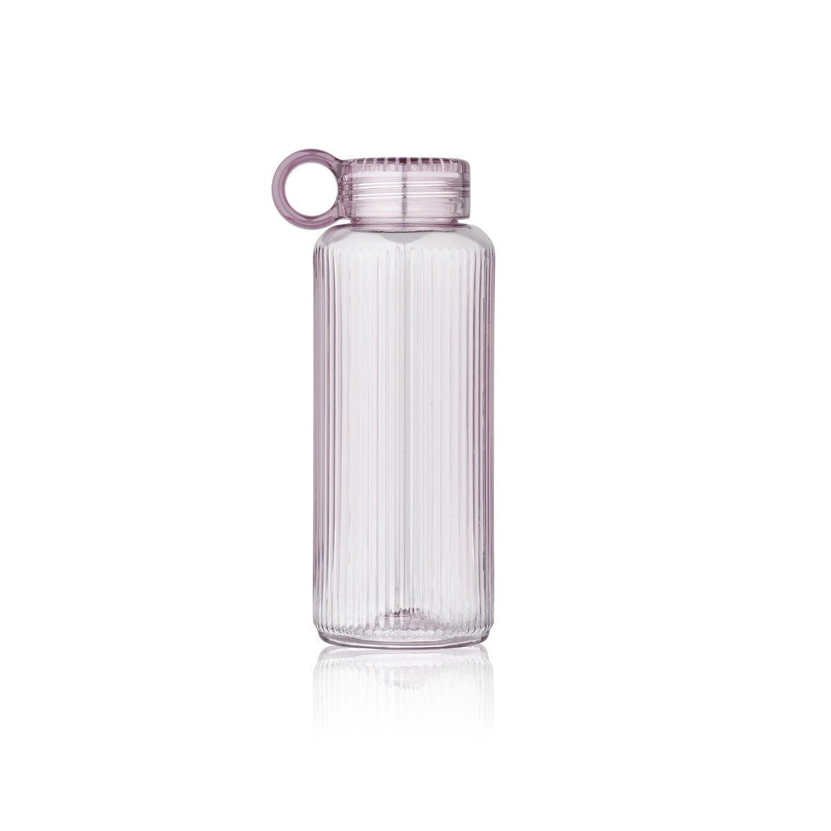 Abel glasähnliche transparente Trinkflasche mit Trinkhalm (500ml)